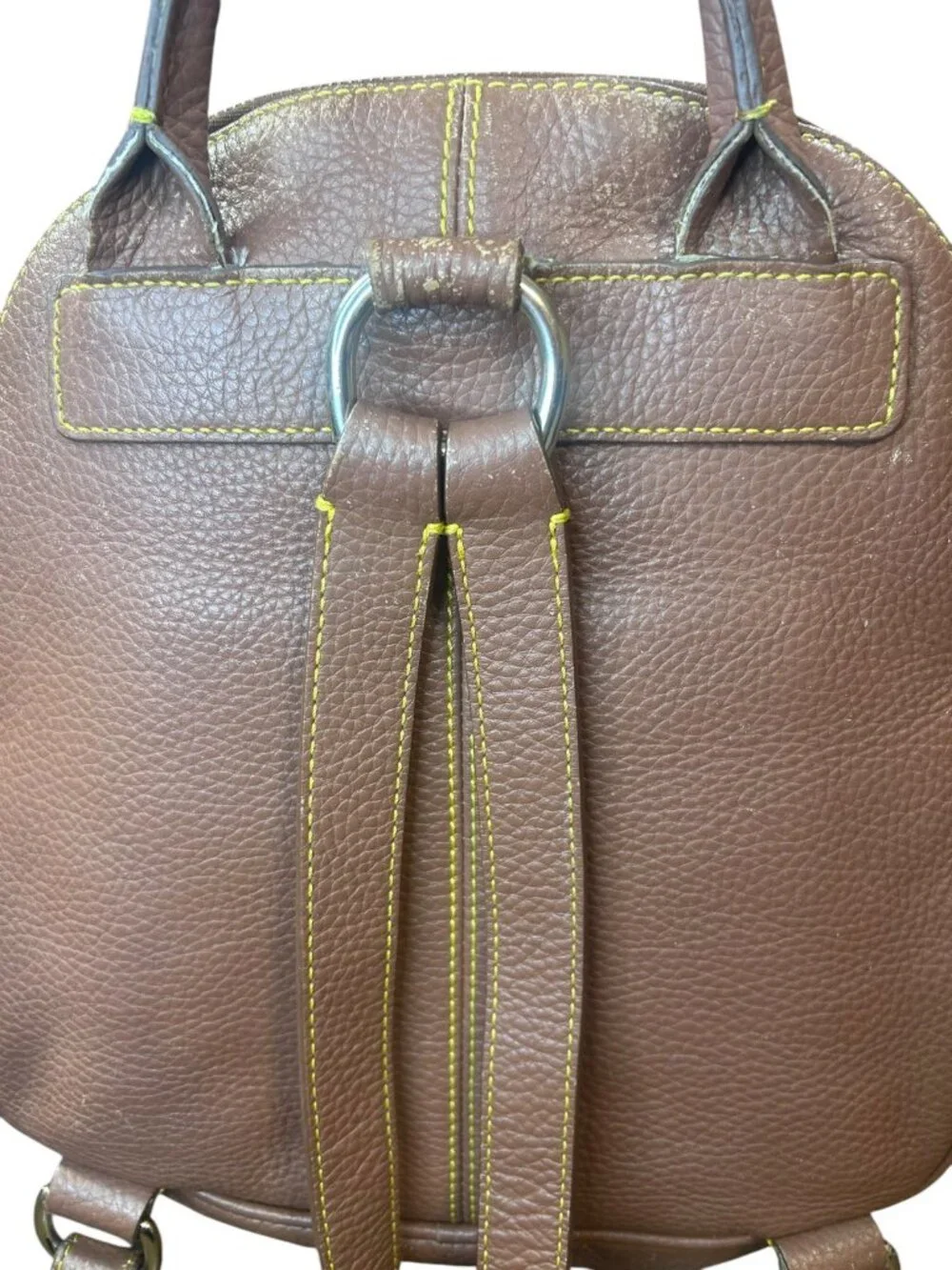 Dooney & Bourke Tan Pebble Leather Backpack Project Bag AS IS